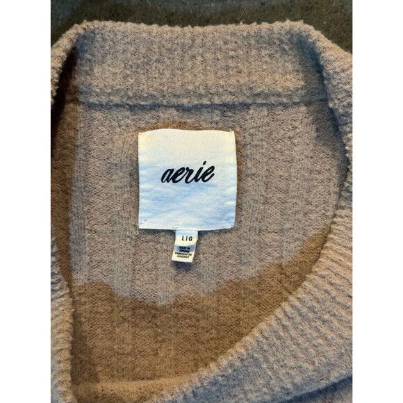 Aerie Oversized Ribbed Crewneck Pullover Sweater Size L - Picture 5 of 5